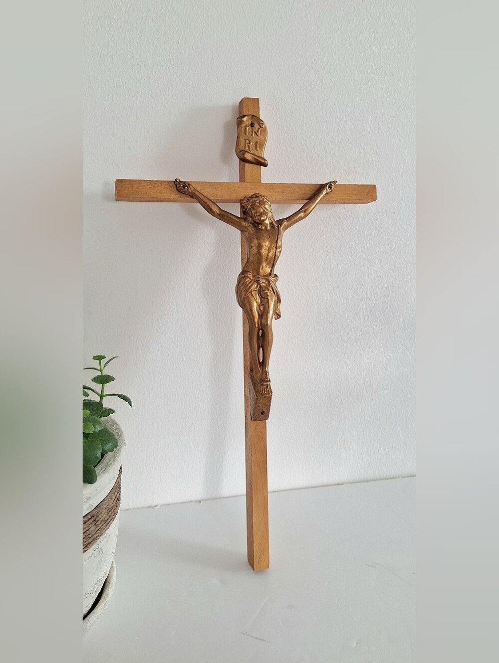 Wooden wall crucifix